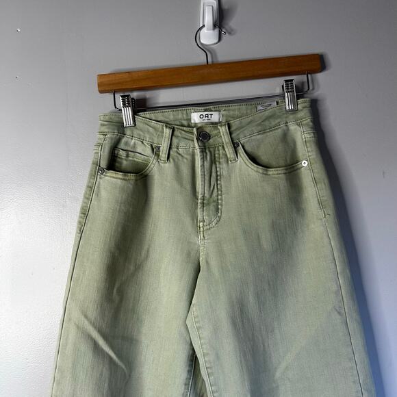 OAT NY The Shari Cropped Wide Leg Green Pants Women's 0 25 - Picture 3 of 7